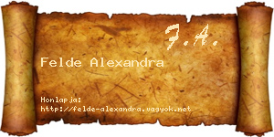 Felde Alexandra névjegykártya